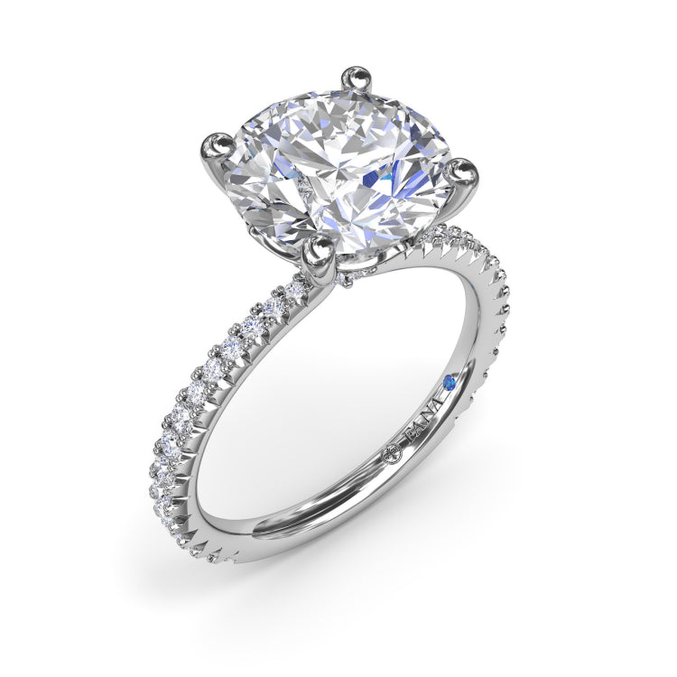 Hidden Halo Diamond Engagement Ring 