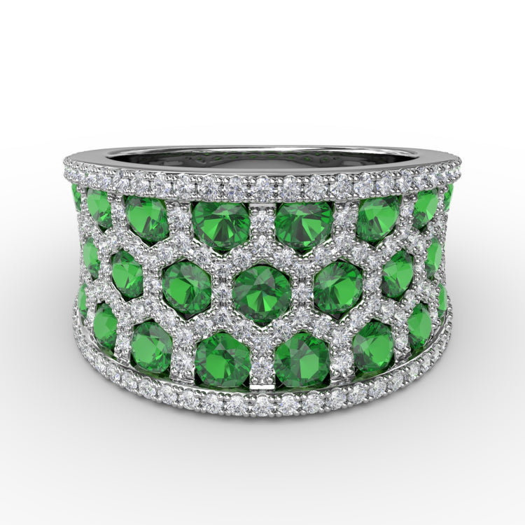 French Pave Set Contour Diamond Band