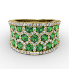 French Pave Set Contour Diamond Band