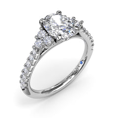Clustered Diamond Engagement Ring 