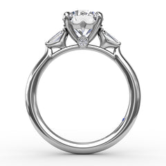 Double Baguette Diamond Engagement Ring 