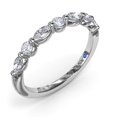 Alternating Round and Marquise Diamond Wedding Band 