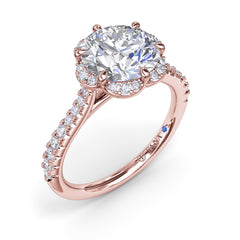 Blossoming Halo Diamond Engagement Ring 