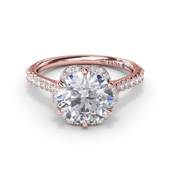 Blossoming Halo Diamond Engagement Ring 