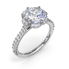 Blossoming Halo Diamond Engagement Ring 