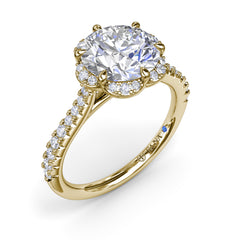 Blossoming Halo Diamond Engagement Ring 