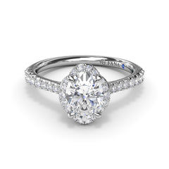 Blossoming Oval Diamond Engagement Ring 