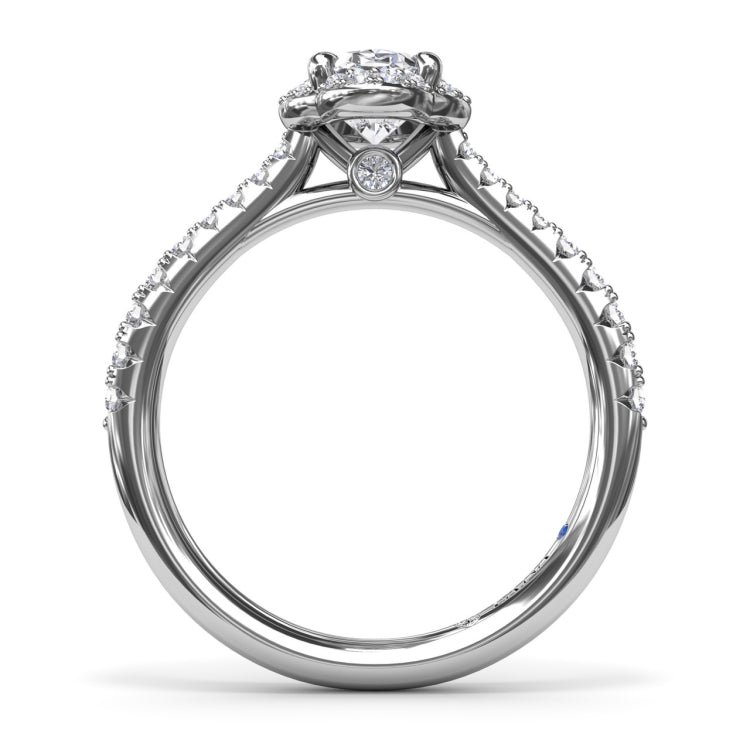 Blossoming Oval Diamond Engagement Ring 