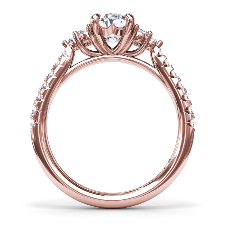 Clustered Diamond Engagement Ring 