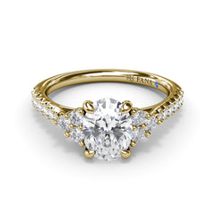 Clustered Diamond Engagement Ring 