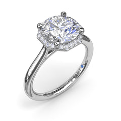 Octagon Halo Diamond Engagement Ring 