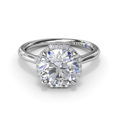 Octagon Halo Diamond Engagement Ring 