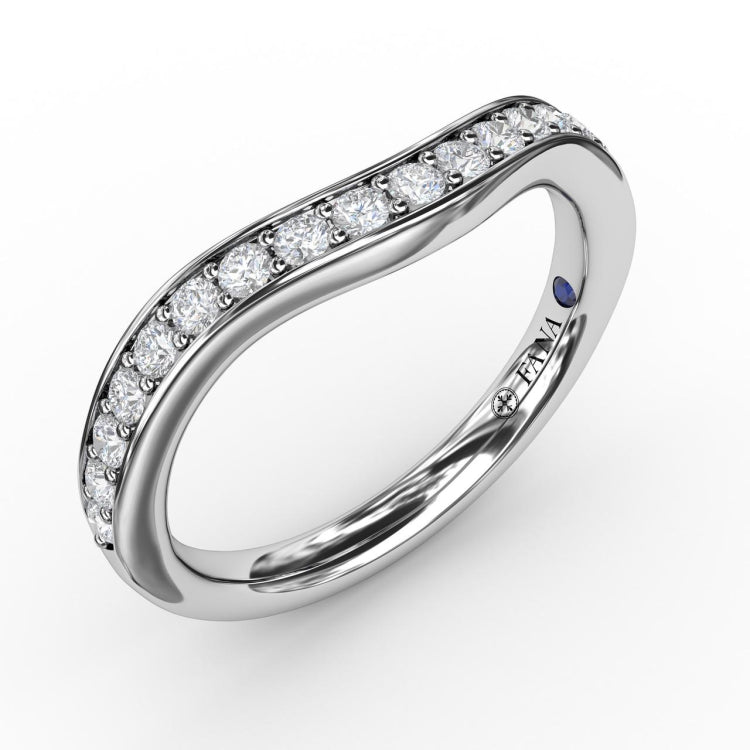 Bead and Channel Set Contour Diamond Band