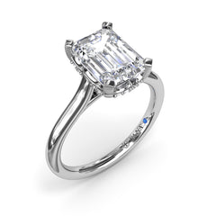 Timeless Hidden Halo Diamond Engagement Ring 