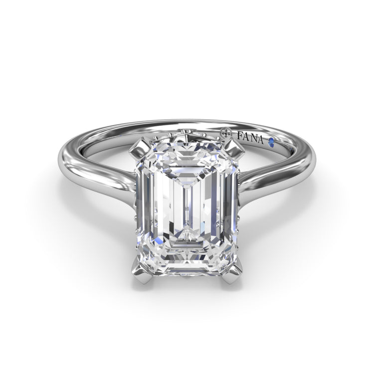 Timeless Hidden Halo Diamond Engagement Ring 