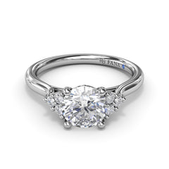 Sophisticated Side Cluster Diamond Engagement Ring 