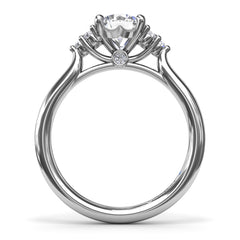 Sophisticated Side Cluster Diamond Engagement Ring 
