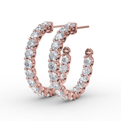 3.1ct Diamond Hoop Earrings 