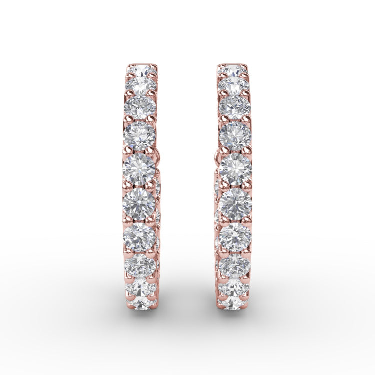 3.1ct Diamond Hoop Earrings 