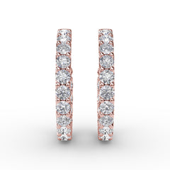3.1ct Diamond Hoop Earrings 