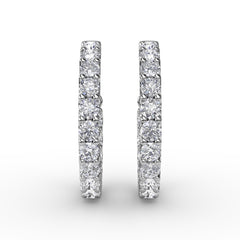 3.1ct Diamond Hoop Earrings 
