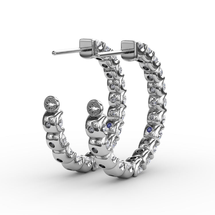 3.1ct Diamond Hoop Earrings 