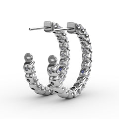 3.1ct Diamond Hoop Earrings 