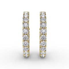 3.1ct Diamond Hoop Earrings 