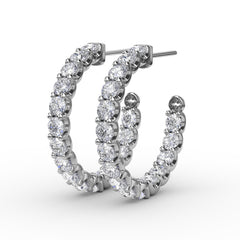 3.1ct Diamond Hoop Earrings 