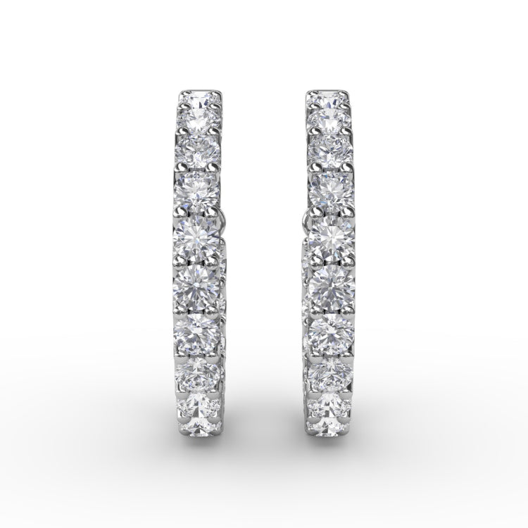 3.1ct Diamond Hoop Earrings 