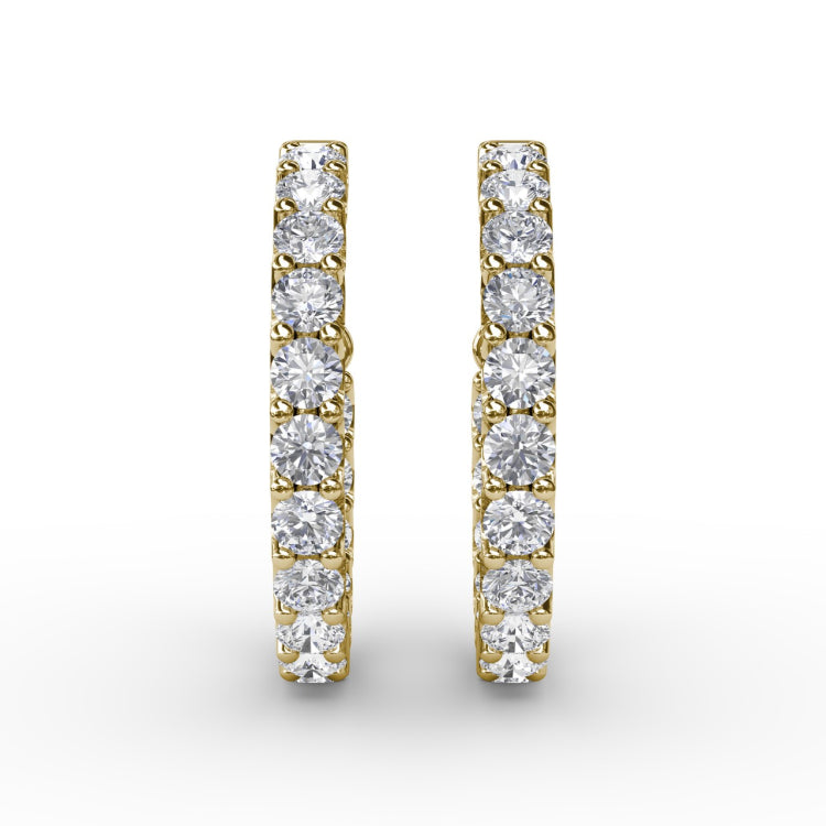 3.1ct Diamond Hoop Earrings 