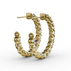 3.1ct Diamond Hoop Earrings 