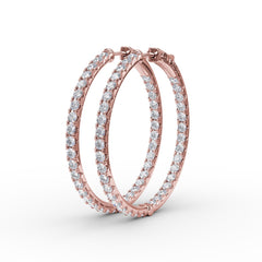 3.15ct Diamond Hoop Earrings