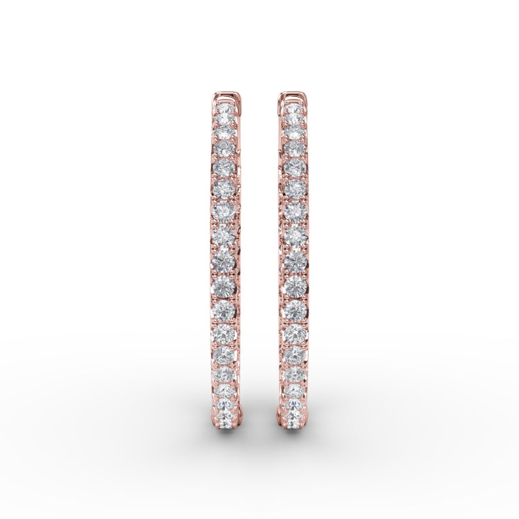 3.15ct Diamond Hoop Earrings