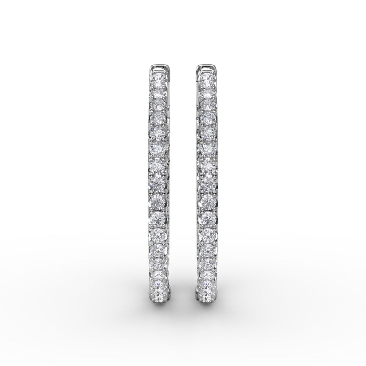 3.15ct Diamond Hoop Earrings