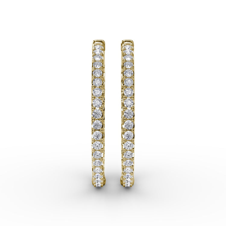 3.15ct Diamond Hoop Earrings