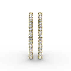 3.15ct Diamond Hoop Earrings