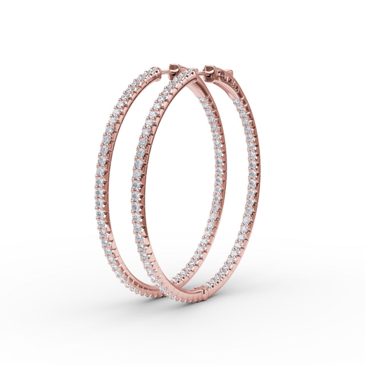 2.9ct Diamond Hoop Earrings