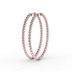 Beauty And The Bezel Set Diamond Hoop Earrings 