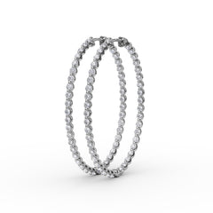 Beauty And The Bezel Set Diamond Hoop Earrings 