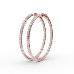 2.9ct Diamond Hoop Earrings