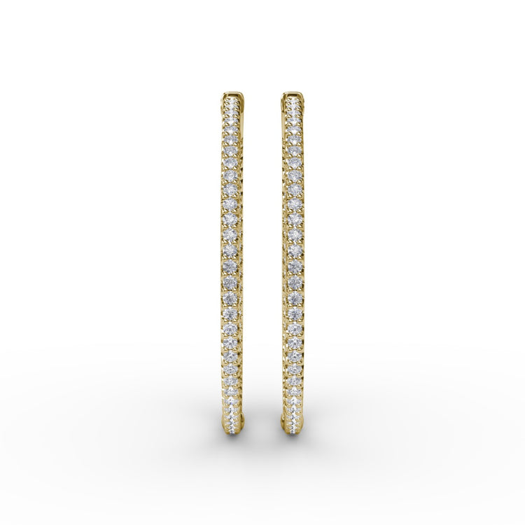2.9ct Diamond Hoop Earrings