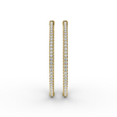2.9ct Diamond Hoop Earrings