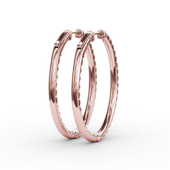 2.98ct Diamond Hoop Earrings