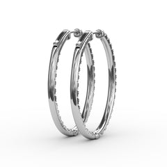 2.98ct Diamond Hoop Earrings