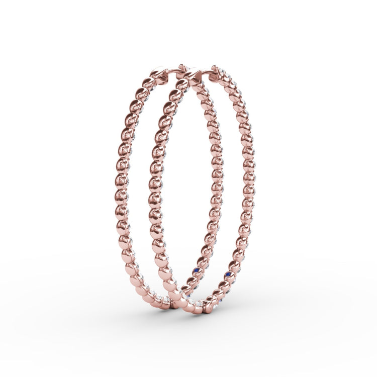 Beauty And The Bezel Set Diamond Hoop Earrings 