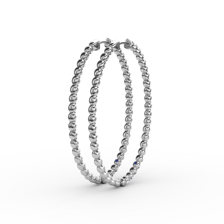 Beauty And The Bezel Set Diamond Hoop Earrings 