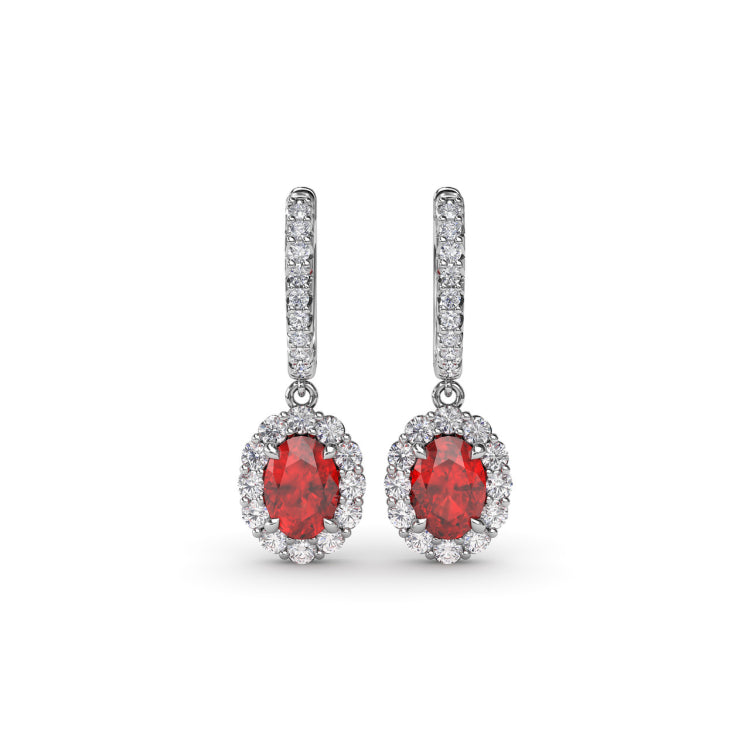 Dazzling Ruby and Diamond Drop Earrings