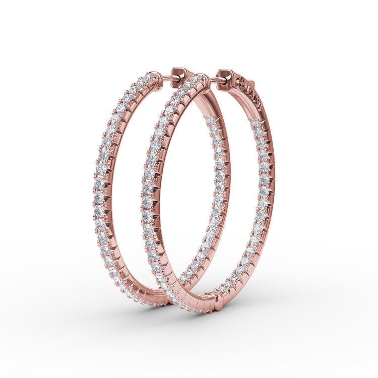 2.10ct Diamond Hoop Earrings 