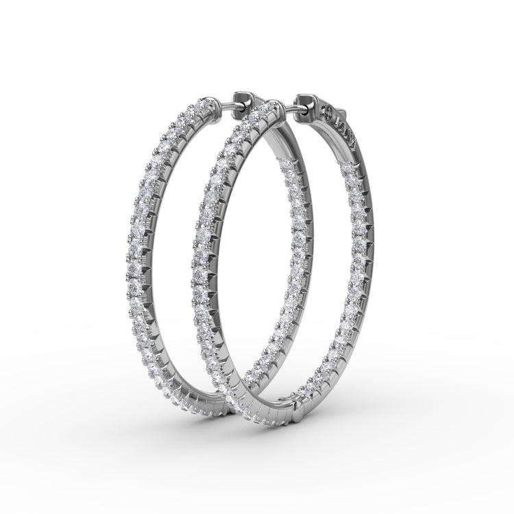 2.10ct Diamond Hoop Earrings 